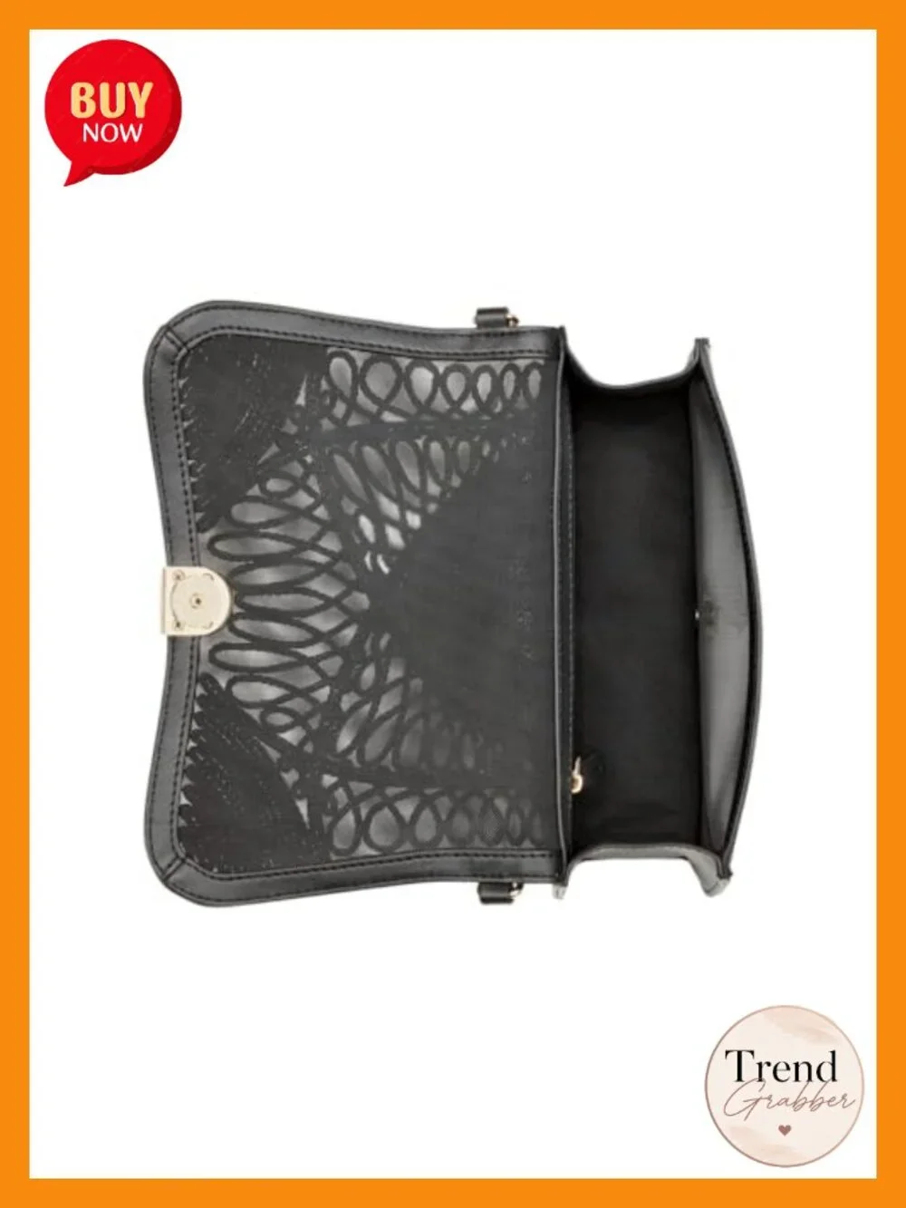 Faux Leather Chain Flap Satchel Shoulder Bag